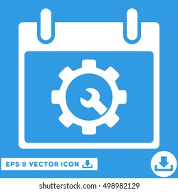 Options Tools Calendar Day icon. Vector EPS illustration style is flat iconic symbol, white color.