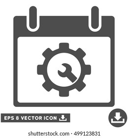 Options Tools Calendar Day icon. Vector EPS illustration style is flat iconic symbol, gray color.