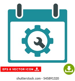 Options Tools Calendar Day icon. Vector EPS illustration style is flat iconic bicolor symbol, soft blue colors.