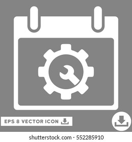 Options Tools Calendar Day icon. Vector EPS illustration style is flat iconic symbol, white color.