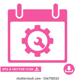 Options Tools Calendar Day icon. Vector EPS illustration style is flat iconic symbol, pink color.