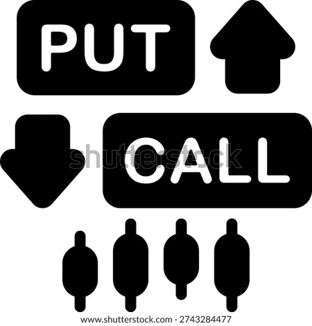 Options Trading Black Icon Design