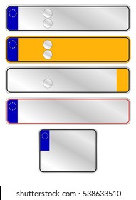 Options for vehicle license plates. Vector illustration.