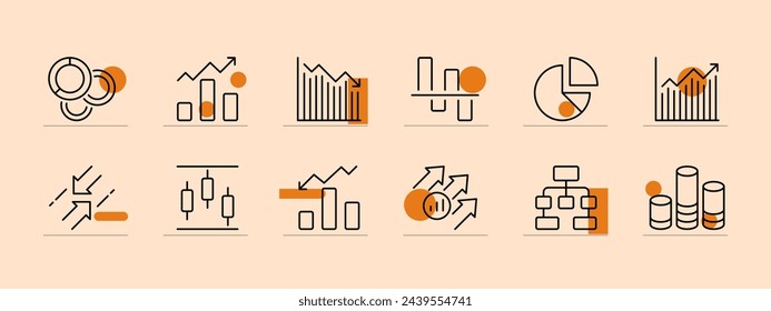 Options well icon set. Settings, menu, functions, selection, options, alternative, equipment, items, configuration. Pastel color background. Vector line icon for business and advertising