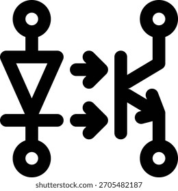 Optocoupler, Opto, Isolator Outline Icon