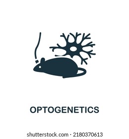 Optogenetics icon. Monochrome simple line Future Technology icon for templates, web design and infographics