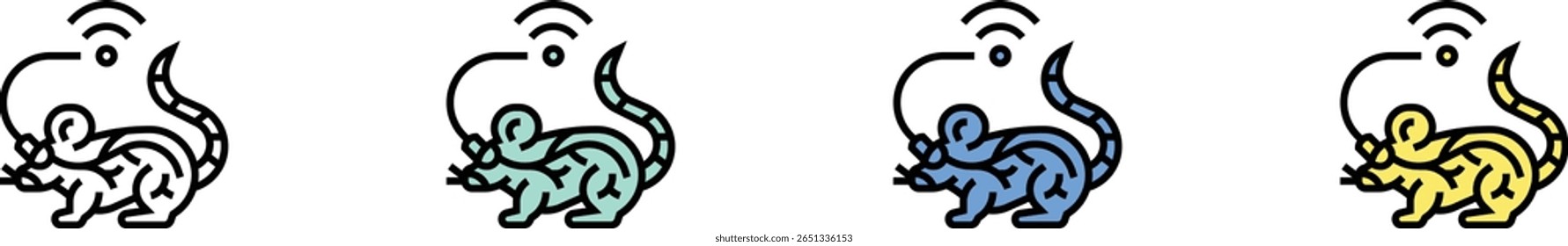 optogenetics icon. Outline, Green, Blue and Yellow Style Design Isolated On White Background