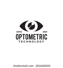 Plantilla vectorial de diseño de logotipo de clínica optométrica