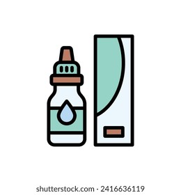 Ilustración del vector de iconos de las gotas oculares optometristas
