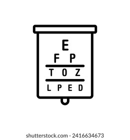 Optometrist Eye Test Outline Icon Vector Illustration