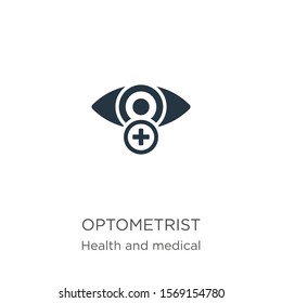 Optometrist icon vector. Trendy flat optometrist icon from health and medical collection isolated on white background. Vector illustration can be used for web and mobile graphic design, logo, eps10