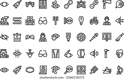 Optometrist icons High-Quality Vector Icons Collection with Editable Stroke. Ideal for Professional and Creative Projects.