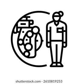 optometrist optometry vision eye line icon vector. optometrist optometry vision eye sign. isolated contour symbol black illustration
