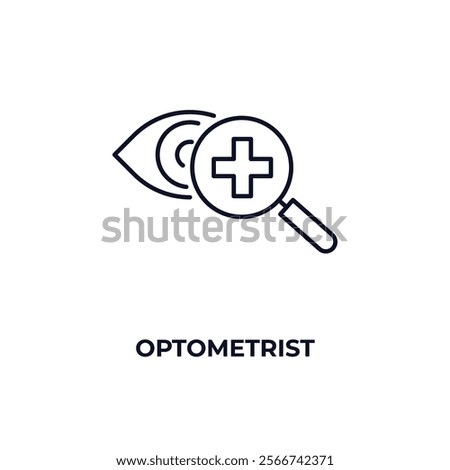 optometrist outline icon. Linear vector from health and medical concept. Thin line optometrist icon isolated on white background
