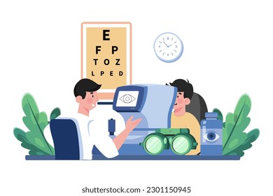 An Optometrist Performs Eye Exams To Patients