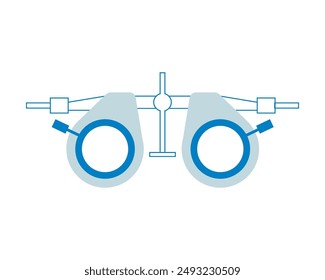 Optometry. Adjustable Optical Trial Lens. Medical Equipment. Modern Flat Vector Illustration. Landing Page Design Template. Website Banner.