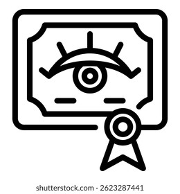 Icono de diploma de optometría. Icono del Vector del diploma de la optometría para el Diseño web aislado en el fondo blanco