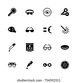 Optometry - Expand to any size - Change to any colour. Flat Vector Icons - Black Illustration on White Background.