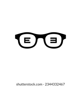 Optometry eye chart icon on white background