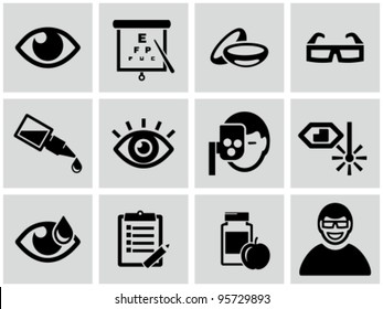 Optometry icons set.