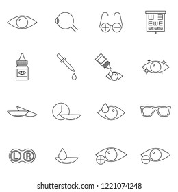 Optometry, Vision. Simple Related Vector Icons Set for Mobile Apps, Web Sites, Print Projects and Your Design. Optometry, Vision line icon. Symbol, logo illustration.