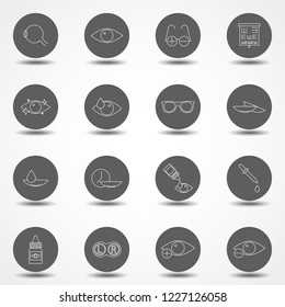 Optometry, Vision. Simple Related Vector Icons Set for Mobile Apps, Web Sites, Print Projects and Your Design. Optometry, Vision line icon. Symbol, logo illustration.