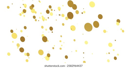 "Opulent Gold Confetti and Glitter Dots Twinkling and Shimmering on a Transparent White Background, Adding a Touch of Glamour to Any Festive Occasion"
