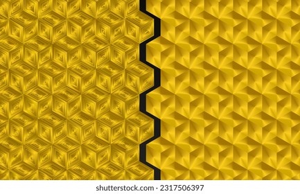 Opulent golden premium seamless cube hexagon patterns. 