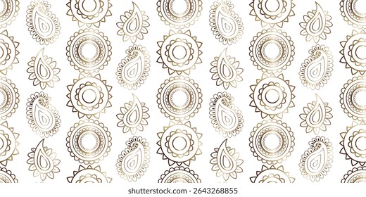 o opulento mehndi inspirou um design perfeito com ornamentos étnicos dourados intrincados, ideais para temas espirituais de alta qualidade e decoração elegante