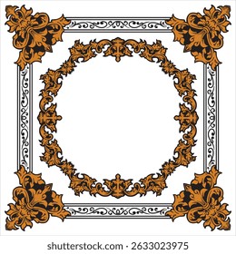 Opulent Swirl Ornamental Frames with Geometric Gold Decorative Flair Vector