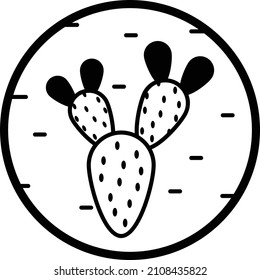 Opuntia Cacti concept, Prickly pear cactus Plant vector icon design, Mexican culture symbol, Mexico Customs and Traditions Sign, Cinco De mayo stock illustration
