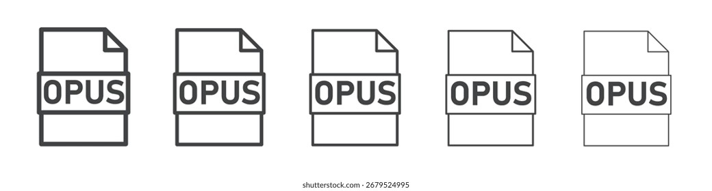 Icono de archivo Opus Símbolo de colección de ilustración simple