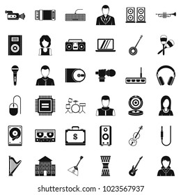 Opus icons set. Simple set of 36 opus vector icons for web isolated on white background