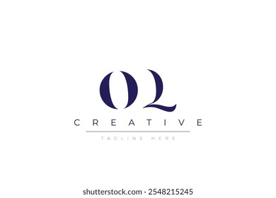 OQ abstract minimalist letters Logo Monogram. It is a minimalist logo, this logo is made by combining two letters