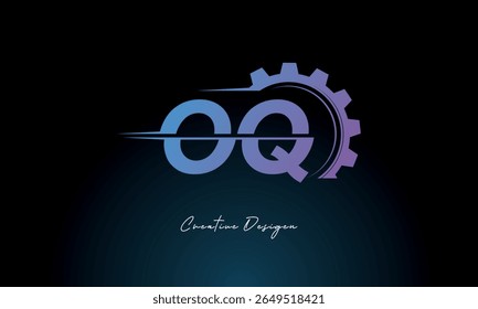 OQ Gear Fusion Logo – Industrial Tech-Inspired Letter mark Futuristic Industrial Letter Mark Design for Technology and Engineering Brands.