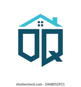 OQ House Logo Design Vorlage. Letter OQ Logo für Immobilien, Bauwesen oder andere hausbezogene Geschäfte