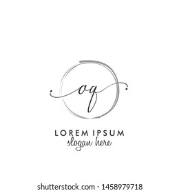 OQ Initial beauty monogram logo vector
