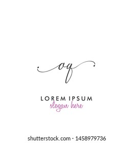 OQ Initial beauty monogram logo vector