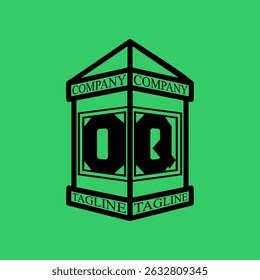 OQ Initial Explore this unique collection of alphabet house logos, featuring stylish letter combinations inside a geometric house outline. Perfect for branding, graphic design projects