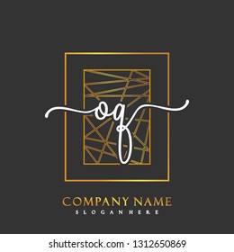 OQ Initial Handwriting logo template vector