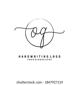 OQ Initial handwriting logo template vector