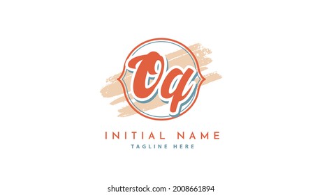 OQ Initial handwriting logo vector