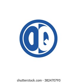 OQ initial letters circle business logo blue