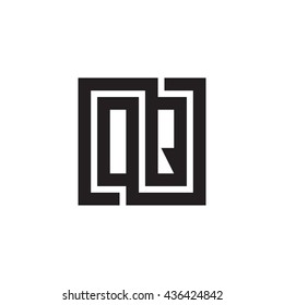 OQ initial letters looping linked square monogram logo