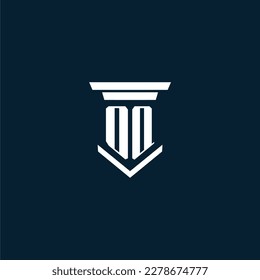 OQ initial monogram logo lawfirm with pillar design