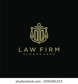 OQ initial monogram logo for lawfirm with scale vector design