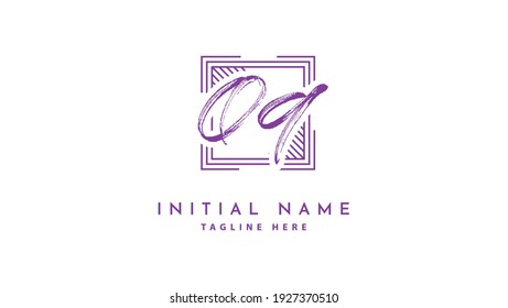 OQ Initials, handwriting logo vector