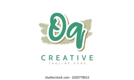 OQ Initials, handwriting logo vector