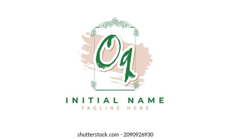 Oq Initials, handwriting logo vector