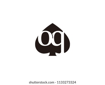 The oq initials logo inside the black shovel